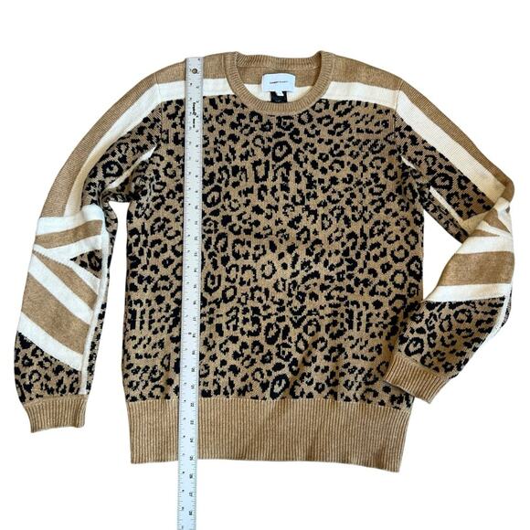 Current/Elliott Women’s Sz S Leopard Wool Cashmere Blend Sweater Duvall - Picture 12 of 13